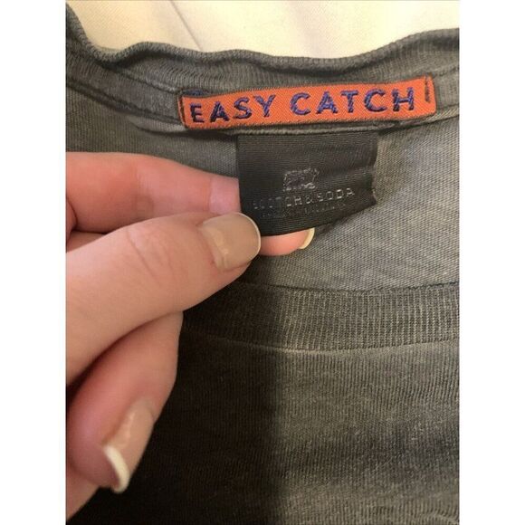 Scotch Soda Mens Solid Charcoal Gray Crew Neck Short Sleeve T Shirt Top Large - Picture 3 of 5